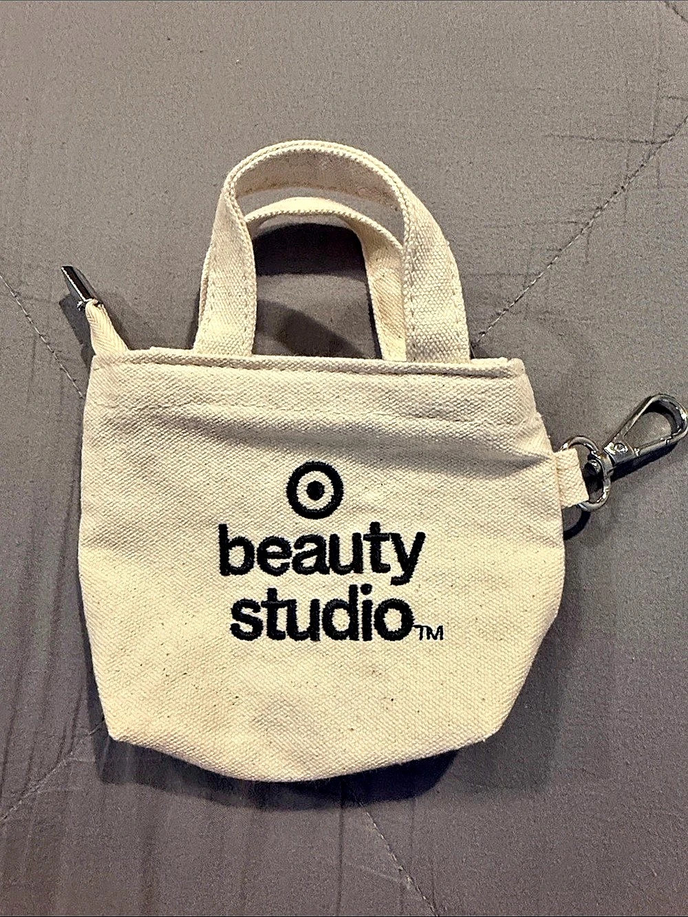 beauty studio Mini Canvas-Style Bag in Cream Like New